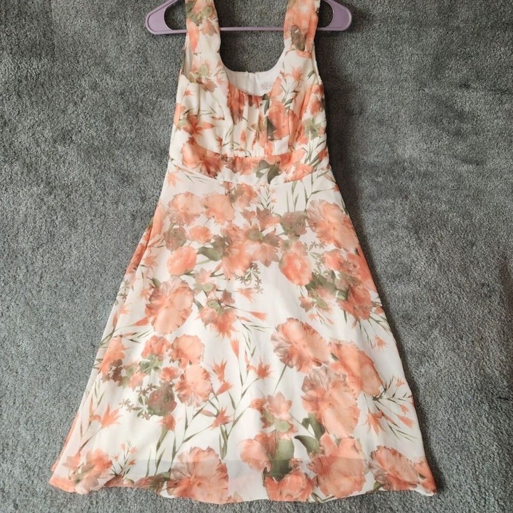 DB Established 1962 Floral Summer Dress Sleeveless Fit Flare Womens Casual White